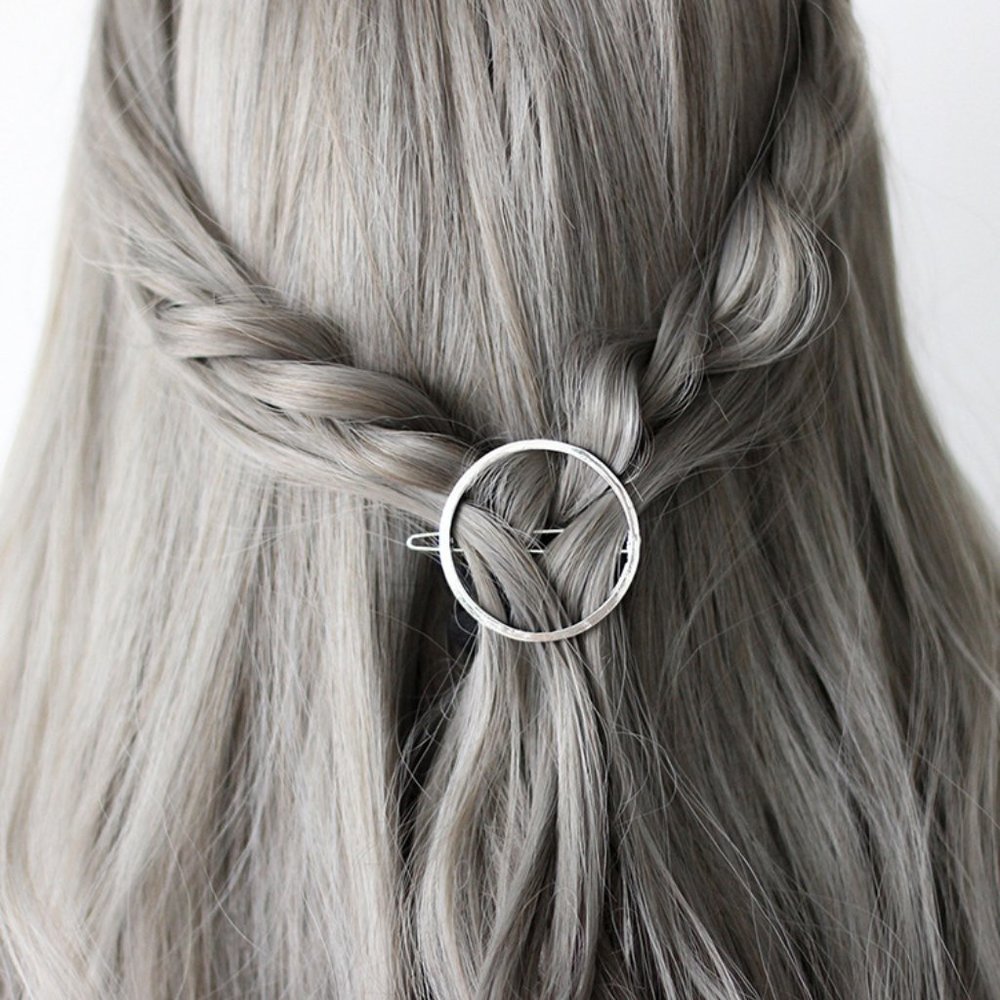 CIrcle Round Metal Hair Clip Set - Picture 4 of 7